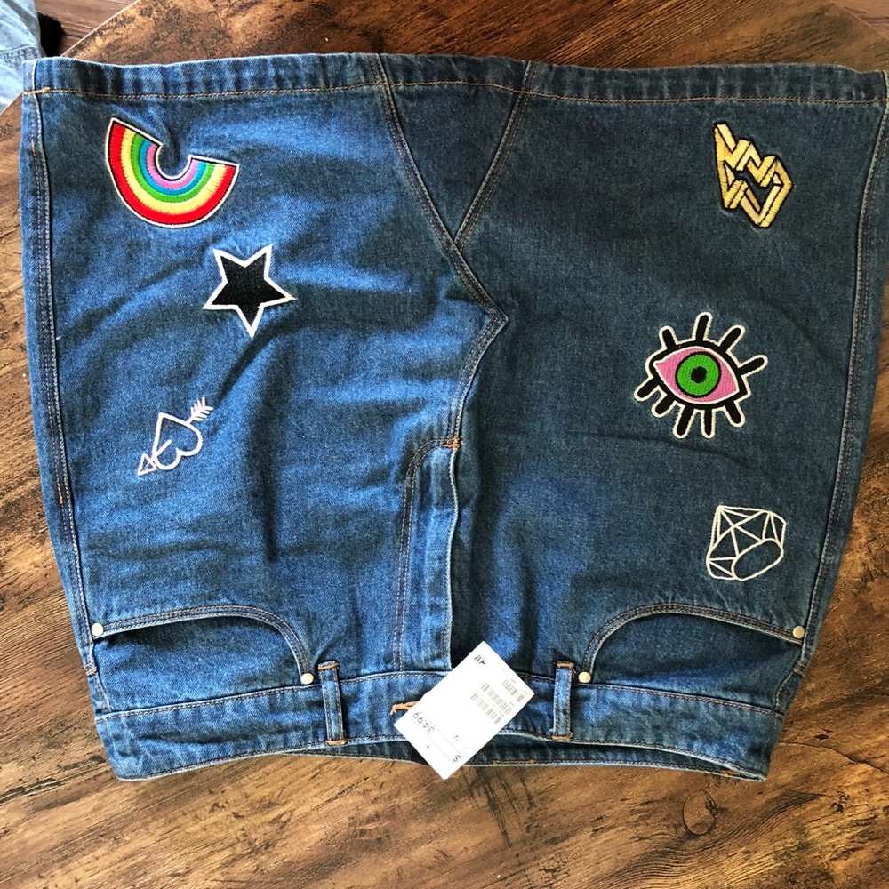parched denim skirt